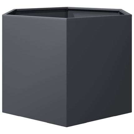 Odlingslåda antracit sexkantig 69x60x45 cm stål