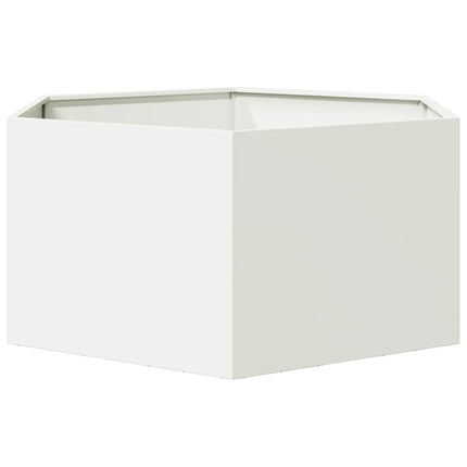 Odlingslåda vit sexkantig 104x90x45 cm stål