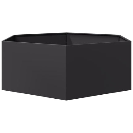 Odlingslåda svart sexkantig 138x120x45 cm stål