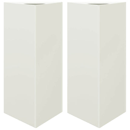 Odlingslådor 2 st vit triangulär 40x34,5x75 cm stål