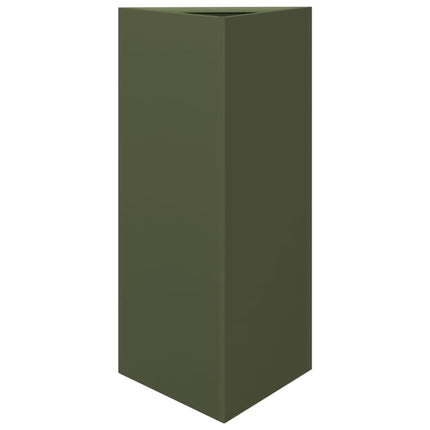 Odlingslådor 2 st olivgrön triangulär 40x34,5x75 cm stål