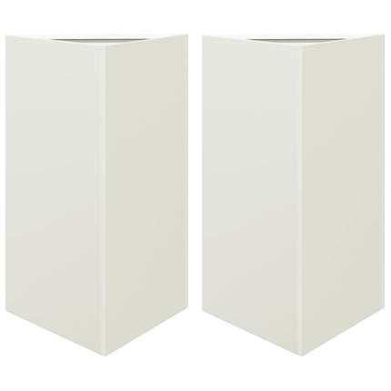 Odlingslådor 2 st vit triangulär 50x43x75 cm stål