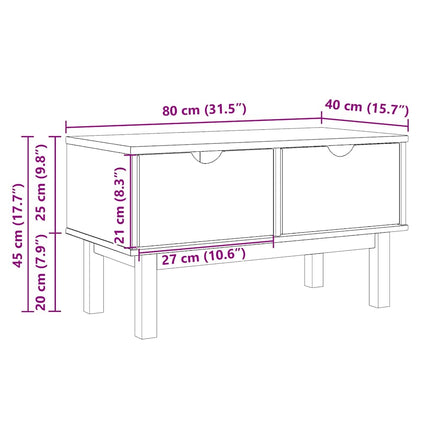 Hallbänk OTTA 80x40x45 cm massiv furu