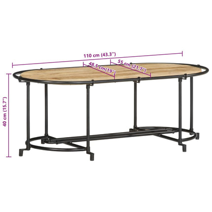 Soffbord 110x55x40 cm massivt grovt mangoträ