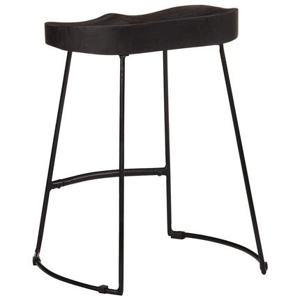 Barstolar 2 st svart 46x38x52 cm mango i massivt trä