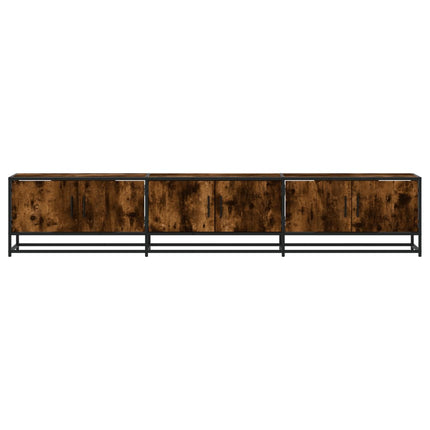 Tv-bänk rökfärgad ek 210x35x41 cm konstruerat trä