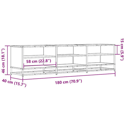Tv-bänk sonoma ek 180x40x46 cm konstruerat trä