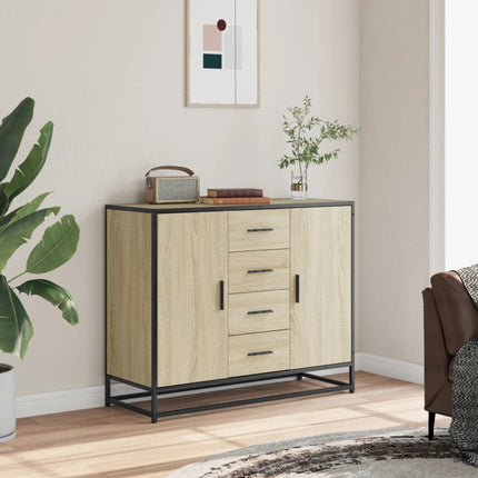 Skänk sonoma-ek 92x35x76 cm konstruerat trä