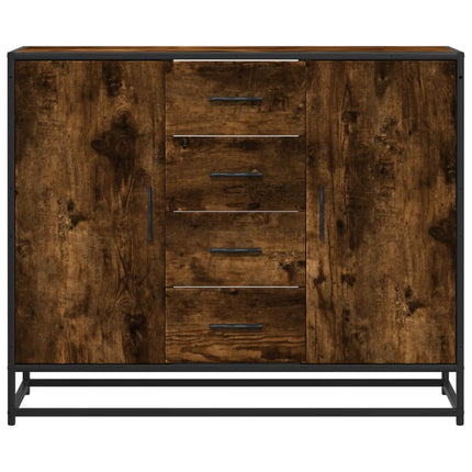 Skänk rökfärgad ek 92x35x76 cm konstruerat trä