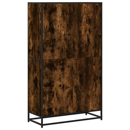 Bokhylla rökfärgad ek 80,5x35x139 cm konstruerat trä