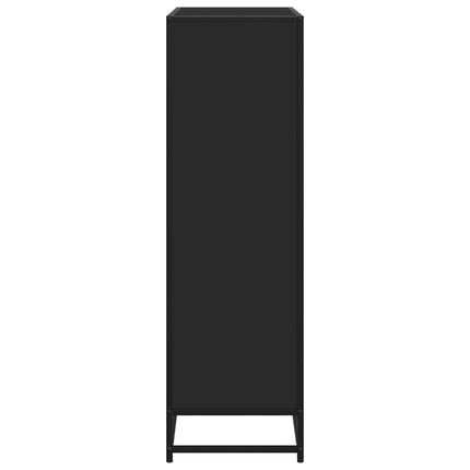 Bokhylla svart 97,5x33x107,5 cm konstruerat trä och metall