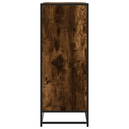 Skoskåp rökfärgad ek 75x38x97,5 cm konstruerat trä och metall