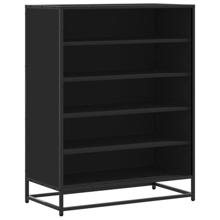 Skoskåp svart 75x38x97,5 cm konstruerat trä och metall