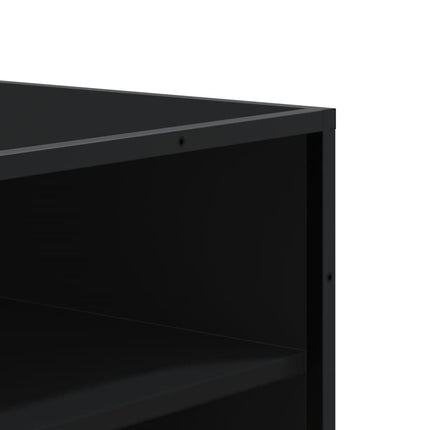 Skoskåp svart 75x38x97,5 cm konstruerat trä och metall