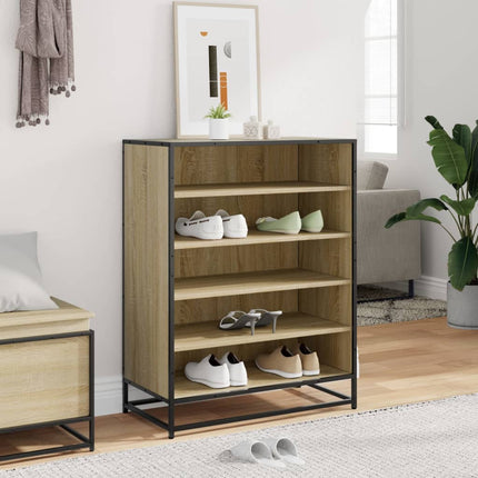 Skoskåp sonoma-ek 75x38x97,5 cm konstruerat trä och metall
