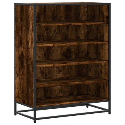 Skoskåp rökfärgad ek 75x38x97,5 cm konstruerat trä och metall