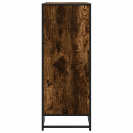 Skoskåp rökfärgad ek 75x38x97,5 cm konstruerat trä och metall