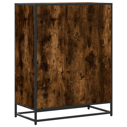 Skoskåp rökfärgad ek 75x38x97,5 cm konstruerat trä och metall