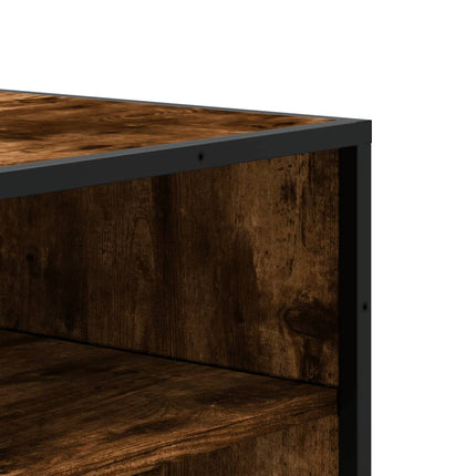 Skoskåp rökfärgad ek 75x38x97,5 cm konstruerat trä och metall