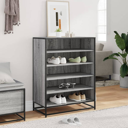 Skoskåp grå sonoma 75x38x97,5 cm konstruerat trä och metall