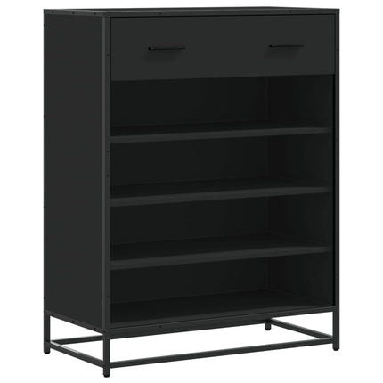 Skoskåp svart 75x38x97,5 cm konstruerat trä och metall
