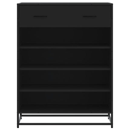 Skoskåp svart 75x38x97,5 cm konstruerat trä och metall