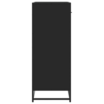 Skoskåp svart 75x38x97,5 cm konstruerat trä och metall