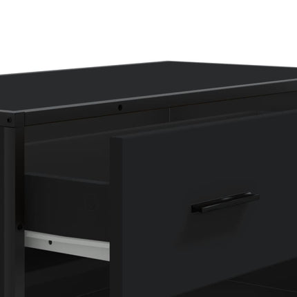 Skoskåp svart 75x38x97,5 cm konstruerat trä och metall