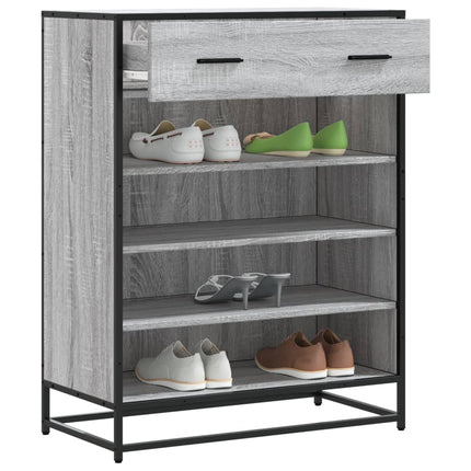 Skoskåp grå sonoma 75x38x97,5 cm konstruerat trä och metall