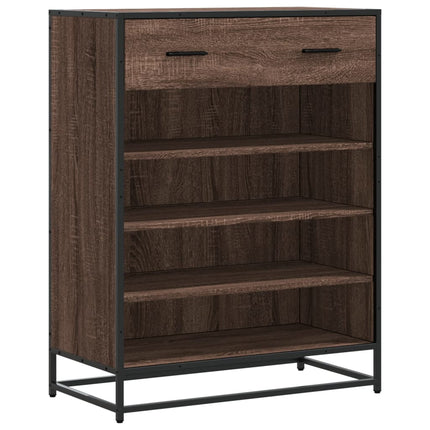 Skoskåp brun ek 75x38x97,5 cm konstruerat trä och metall