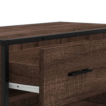 Skoskåp brun ek 75x38x97,5 cm konstruerat trä och metall