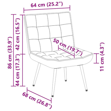 Vilstol gräddvit 64x74x84 cm sammet