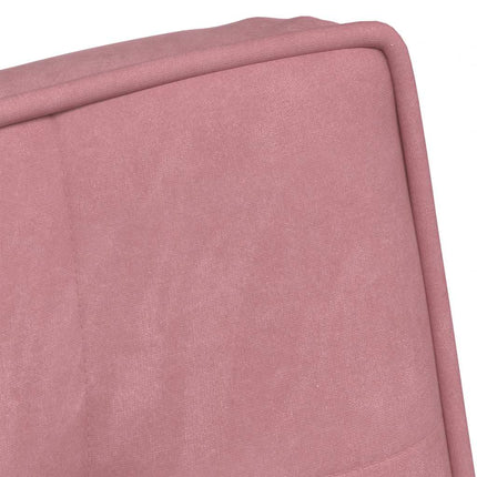 Vilstol med fotpall rosa sammet