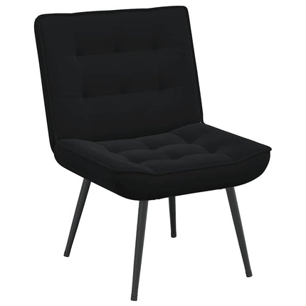 Vilstol med fotpall svart sammet