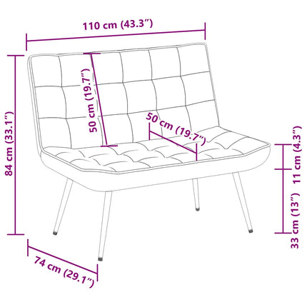 Bänk rosa 110x74x84 cm sammet