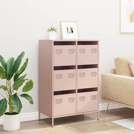 Högskåp rosa 68x39x101,5 cm stål