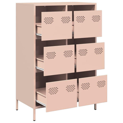 Högskåp rosa 68x39x101,5 cm stål