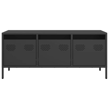 Tv-bänk svart 101,5x39x43,5 cm kallvalsat stål
