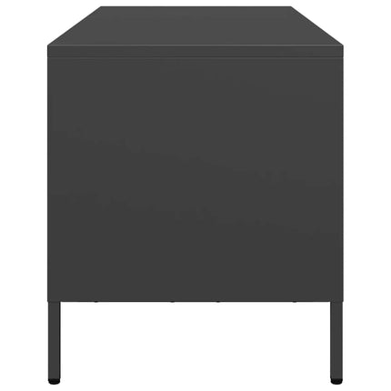 Tv-bänk svart 101,5x39x43,5 cm kallvalsat stål