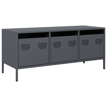 Tv-bänk antracit 101,5x39x43,5 cm kallvalsat stål