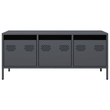 Tv-bänk antracit 101,5x39x43,5 cm kallvalsat stål
