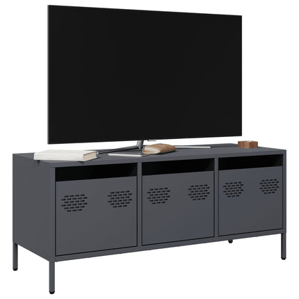 Tv-bänk antracit 101,5x39x43,5 cm kallvalsat stål