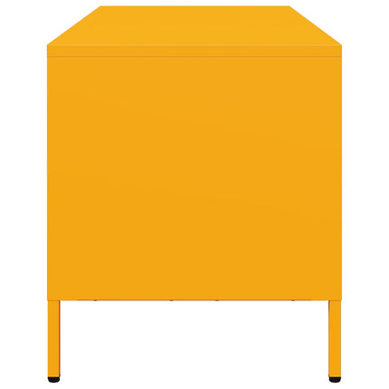 Tv-bänk senapsgul 101,5x39x43,5 cm kallvalsat stål