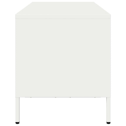 Tv-bänk vit 101,5x39x43,5 cm kallvalsat stål