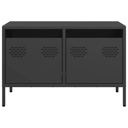 Tv-bänk svart 68x39x43,5 cm kallvalsat stål