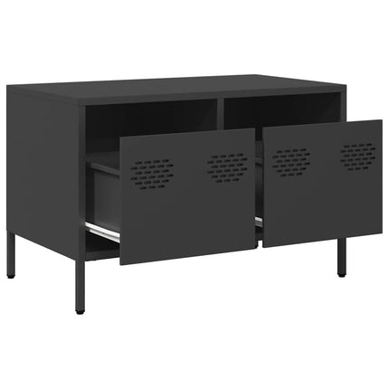 Tv-bänk svart 68x39x43,5 cm kallvalsat stål