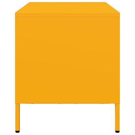 Tv-bänk senapsgul 68x39x43,5 cm kallvalsat stål
