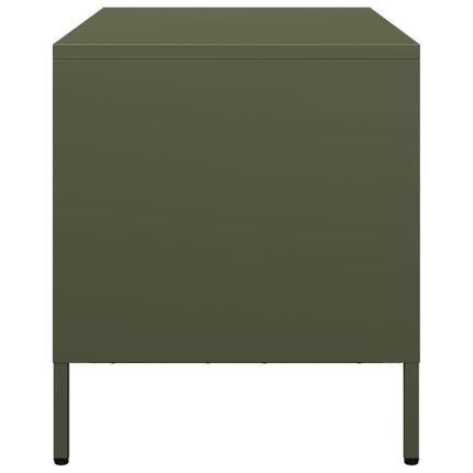 Tv-bänk olivgrön 68x39x43,5 cm kallvalsat stål