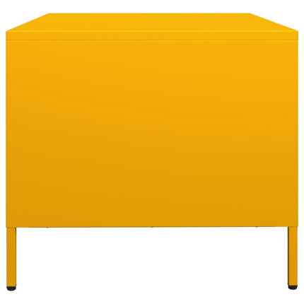 Tv-bänk senapsgul 68x50x43,5 cm kallvalsat stål