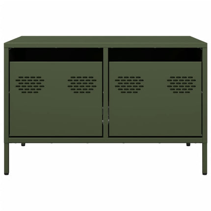 Tv-bänk olivgrön 68x50x43,5 cm kallvalsat stål